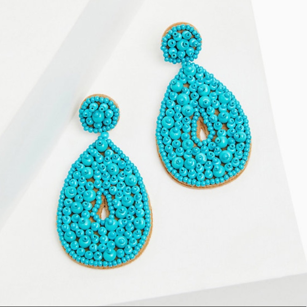 TORRID TURQUOISE SEED BEAD TEARDROP EARRINGS